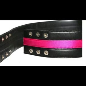 Alexander McQueen pink and black belt